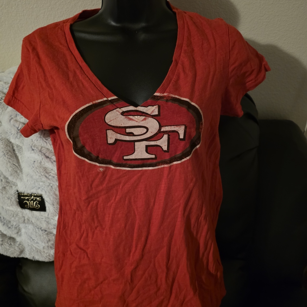 Red SF Logo V-Neck T-Shirt